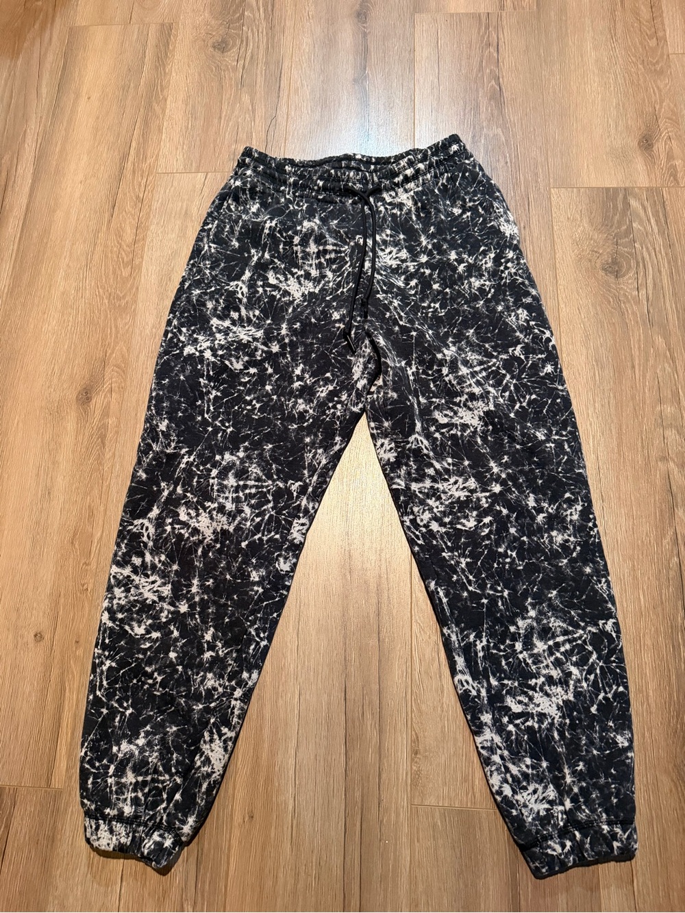 Yitty Women’s Jogger Sweatpants Black White Tie Dye Galaxy B&W Pants Athletic S